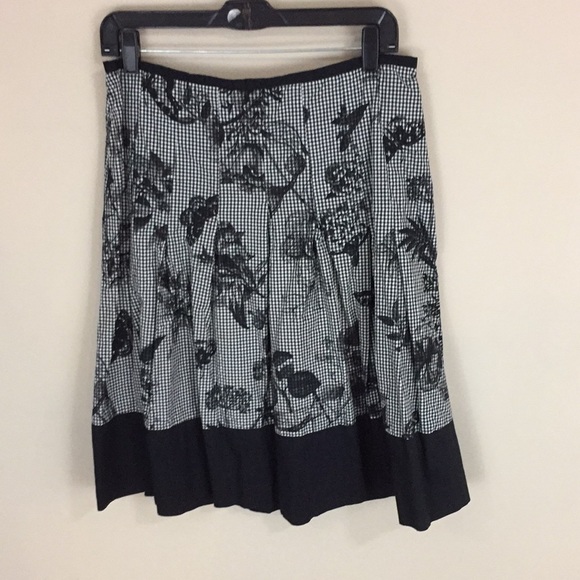 Talbots Petites Gingham Floral Butterfly Print Skirt Size 10 P - Picture 2 of 10